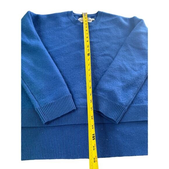 Tory Sport Womens Pullover Crewneck Sweater Rib Trim Knit Blue High Low Medium - Picture 16 of 16